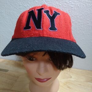 Vintage New York Black Yankees Negro League Baseball Museum Wool Snap Back Hat